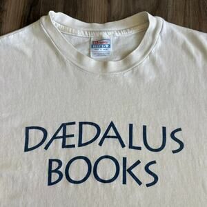 Vintage Daedalus Book Store T-Shirt Men's Size XL White RARE Wings Angel